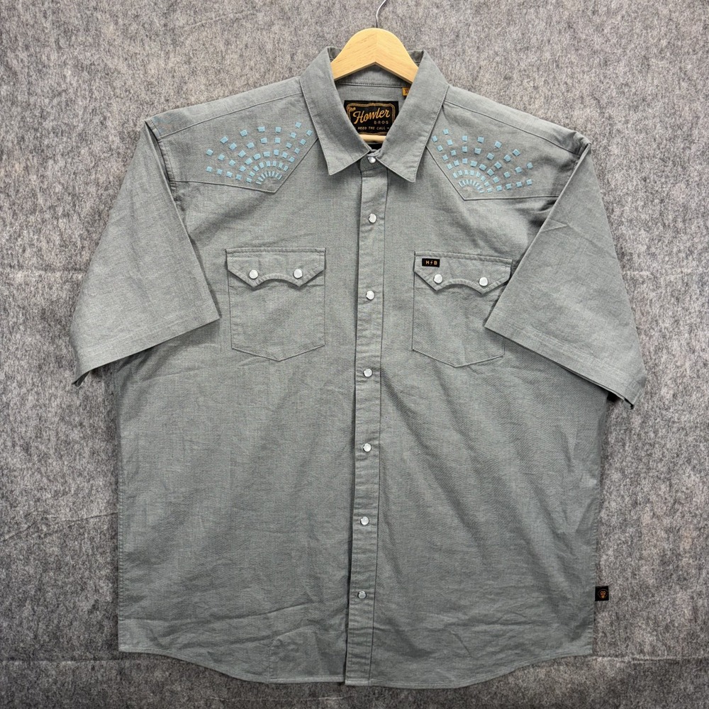 Howler Brothers Crosscut Deluxe Shirt Men's XL Short Sleeve Pearl Snap Western - Picture 5 of 11